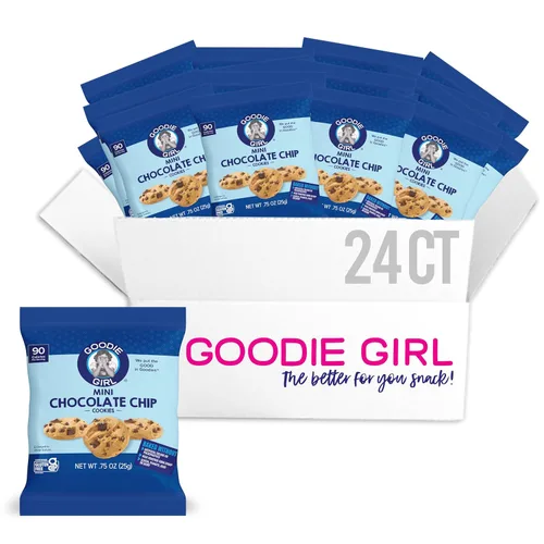 Vista 12 de Goodie Girl - Mini galletas de azúcar morena, galletas sin gluten para niños, paquetes de 100 calorías, sin maní, envueltas individualmente