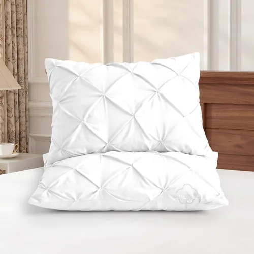 Vista 11 de COTTON STICH™ Juego de 2 fundas de almohada plisadas estándar de 20 x 26 pulgadas, algodón fresco suave y natural, fundas de almohada decorativas