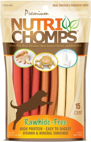 Vista 14 de NutriChomps - Golosinas masticables para perros de 5 pulgadas, fáciles de digerir, sin piel cruda, sabor a mantequilla de maní real y sabor real