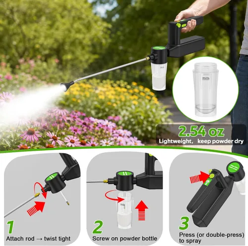 Vista 6 de Electric Diatomaceous Earth Duster, Small Dry Powder Applicator
