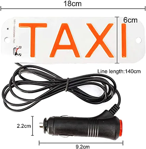 Vista 5 de Luz de taxi con enchufe Cig-arette, montaje de succión de taxi de 12 V CC en la lámpara de taxi con cubierta de viento del automóvil, 2 modos de Rojo