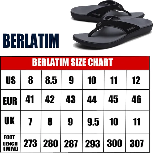 Vista 6 de BERLATIM Sandalias ortopédicas para hombre, fascitis plantar, cómodas, informales, para exteriores, interiores y exteriores