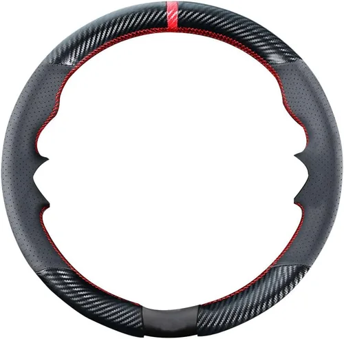 Vista 2 de Cubierta de volante de fibra de carbono con costura DIY para BMW M3 M4 M5 M6 M240i X2 M35i X5 M X6 M M2 2014-2017/3 Series F30 F10 M Sport Negro 15