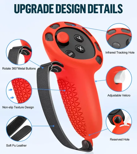 Vista 3 de Silicone Cover Set Compatible with OculusMeta Quest 3, VR Accessories Protective Cover Includes Controller Grips, Front Shell Headset Cover and Face