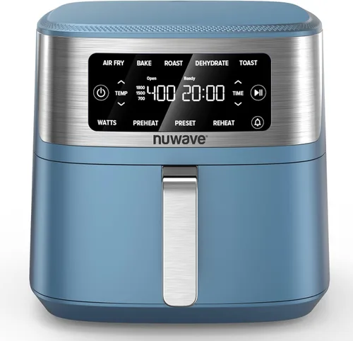 Vista 10 de Nuwave Brio Plus - Freidora de aire 6 en 1, gran capacidad de 7 cuartos de galón, control preciso de temperatura de 50 °F a 400 °F, antiadherente