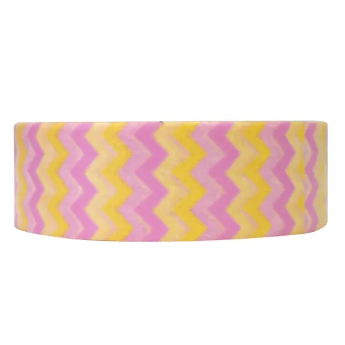 Vista 21 de Wrapables Cinta adhesiva Washi de patrones coloridos, raya diagonal negra y fucsia