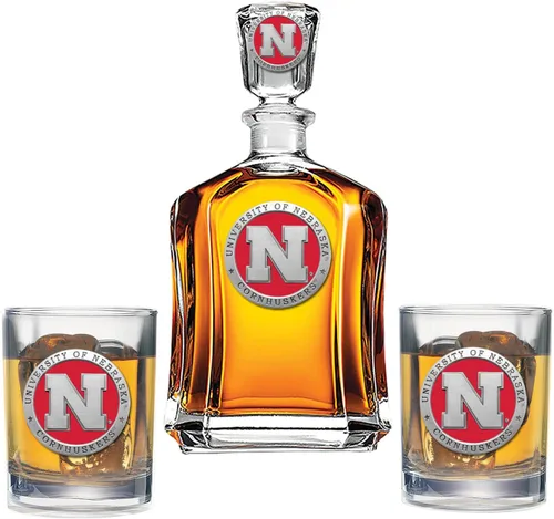 Vista 19 de Heritage Pewter Juego de decantador Appalachian State con 2 vasos combinados, vertedor de 24 onzas con 2 vasos dobles antiguos, vidrio de peltre