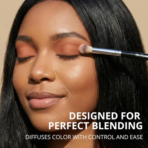 Vista 8 de 7 pieza Eye Juego de brochas, Negro/Plateado Fluffy, Smudging, Shading, Defining, Powder Cream Liquid Cosmetics, Eyeliner, Crease, Eyebrow