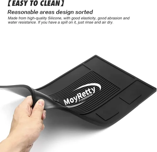 Vista 6 de MoyRetty Tapete organizador magnético de peluquero para cortapelos (17.7 x 11.8 pulgadas), almohadilla de silicona profesional antideslizante