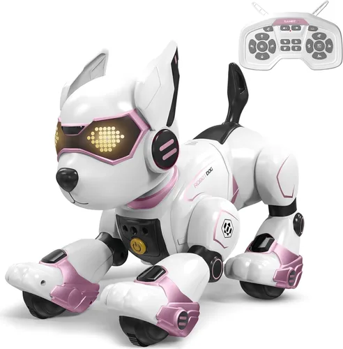 Vista 9 de OKK Perro Robot para Niños, Perro de Control Remoto y Toque con Interacción por Voz, Robot Programable con Show de Imitación, Perro Electrónico que