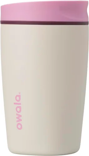 Vista 6 de Owala SmoothSip Slider - Vaso de café aislado de acero inoxidable, reutilizable, taza de café helado, taza de viaje para café caliente, sin BPA, 12