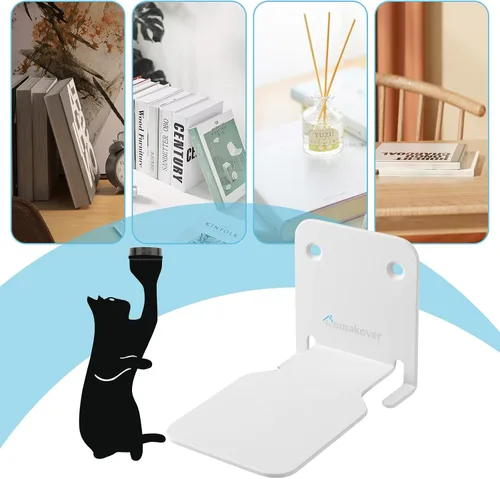 Vista 4 de Estanterías flotantes invisibles con decoración magnética para gatos, organizadores de libros de alta resistencia, estantería montada en la pared
