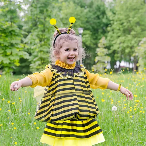 Vista 3 de Disfraz de tutú de abeja, diadema de antena de abeja, tutú para Halloween, abejorro, cumpleaños, fiesta temática