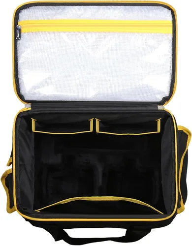 Vista 9 de DEWALT - Bolsa de herramientas para sierra circular DEWALT 20V MAX 6-1/2 pulgadas DCS391B/DCS565B con múltiples bolsillos para baterías, máscaras