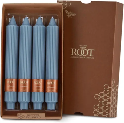 Vista 31 de Root Candles Juego de velas sin perfume de mezcla de cera de abeja de alta calidad, 5 pulgadas, azul Williamsburg, 8 unidades Williamsburg Azul