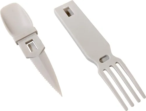 Vista 13 de ASR Outdoor Utensilios de plástico portátiles 3 en 1, accesorios de camping, color azul