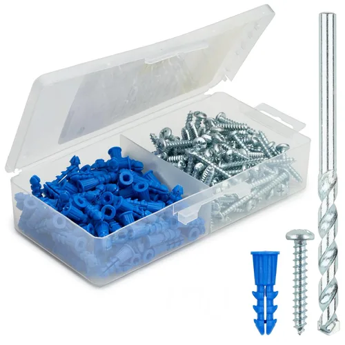 Vista 13 de Qualihome Kit de Anclajes de Plástico Acanalado para Paneles de Yeso - Anclajes de Pared y Tornillos para Paneles de Yeso Incluye Anclajes