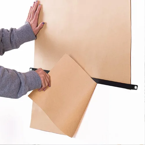 Vista 5 de Dispensador y cortador de rollo de papel kraft montado en la pared de 18 pulgadas, dispensador de papel de carnicero negro, decoración de granja