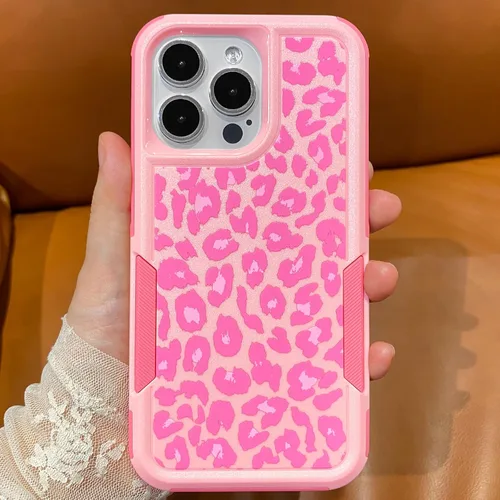 Vista 12 de Funda para iPhone 11 con Estampado de Leopardo Guepardo Rosa, Resistente de Servicio Pesado Robusto Protección Completa del Cuerpo Resistente a