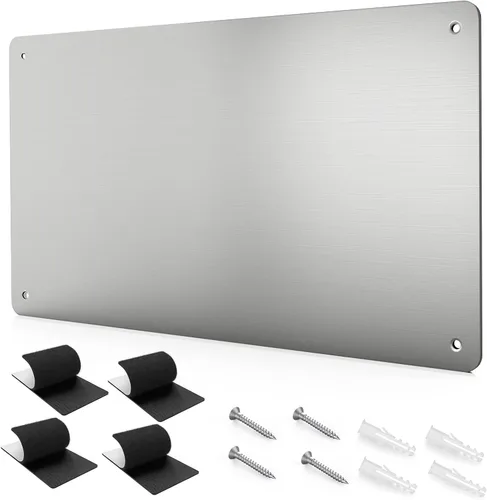 Vista 10 de Tablero magnético de metal negro de 17.7 x 11.8 pulgadas, tablero de anuncios magnético para mostrar letras magnéticas, números de animales, poesía