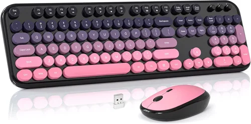 Vista 14 de MOWUX - Combo de teclado y mouse inalámbricos para Windows, teclado inalámbrico externo de tamaño completo 2.4G, mouse compacto, 8 teclas multimedia