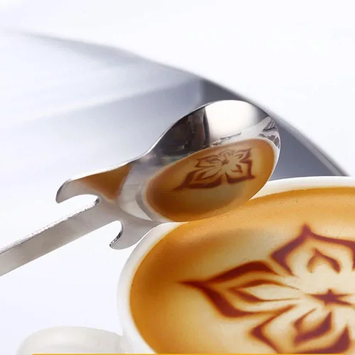Vista 3 de Cuchara de café Cuchara de oro Herramienta creativa para beber de acero inoxidable Vajilla en forma de guitarra Negro Cubiertos (Plata)