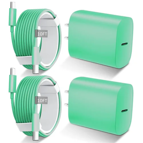 Vista 20 de Cargador para iPhone 16 15 Pro Max de carga rápida, bloque de carga USB C de 20 W para iPhone 16 15 con cable de carga tipo C de 3 metros