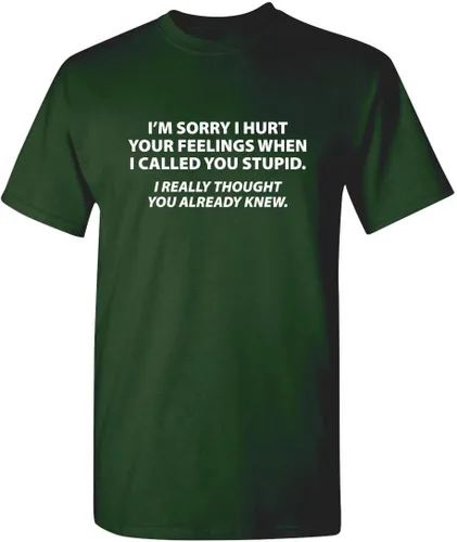 Vista 14 de Camiseta "Sorry I Called You Stupid" Camiseta sarcástica para hombres Camisetas gráficas para hombres - Camisetas gráficas sarcásticas y Negro