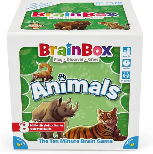 Vista 2 de BrainBox - Juego de cartas de animales – Memoria y observación, 55 tarjetas de escenas detalladas, trivia familiar para niños y adultos, a partir