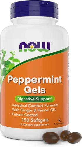 Vista 10 de NOW Foods Suplementos, geles de menta con aceites de jengibre e hinojo, revestimiento entérico, soporte digestivo*, 90 cápsulas blandas