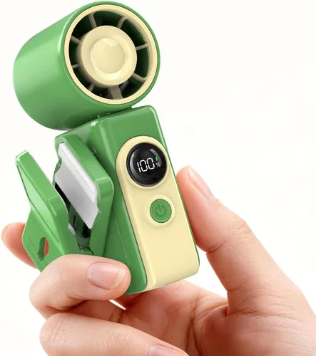 Vista 13 de Ventilador portátil con clip para cochecitos, mini ventilador de viaje Marfil