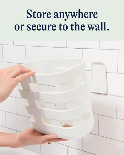 Vista 4 de Lalo Contenedor de almacenamiento para la hora del baño: mantén los artículos organizados y secos con plástico no tóxico, fácil de limpiar, cubo