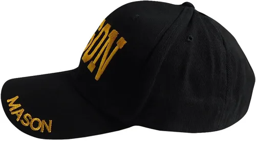 Vista 4 de Trade Winds Mason Masonic Freemason Letters Black & Gold Cotton Adjustable Embroidered Cap Hat