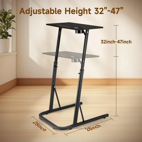Vista 3 de VTORY Adjustable Height Standing Desk for Walking Pad Treadmill，for Cycling Negro