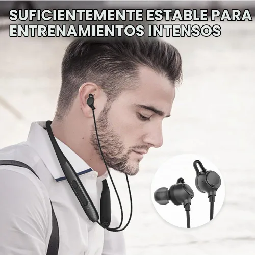 Vista 4 de Auriculares Bluetooth con banda para el cuello, 2 unidades de reproducción de 60 horas, carga rápida 3C, reducción de ruido de llamadas ENC Negro
