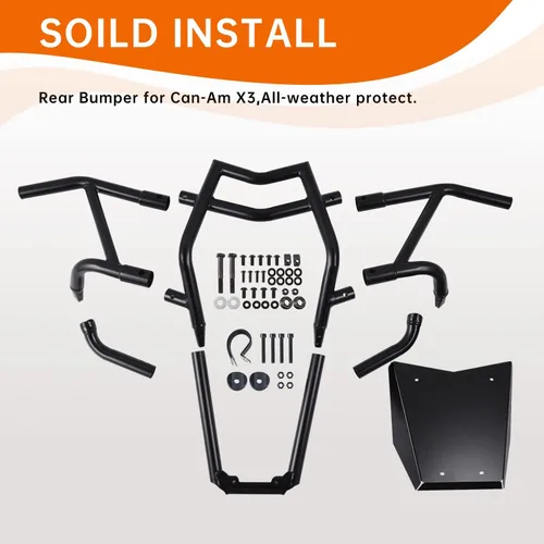 Vista 4 de Parachoques delantero y trasero compatible con Can Am Maverick X3 Max Turbo R RR 2017-2024