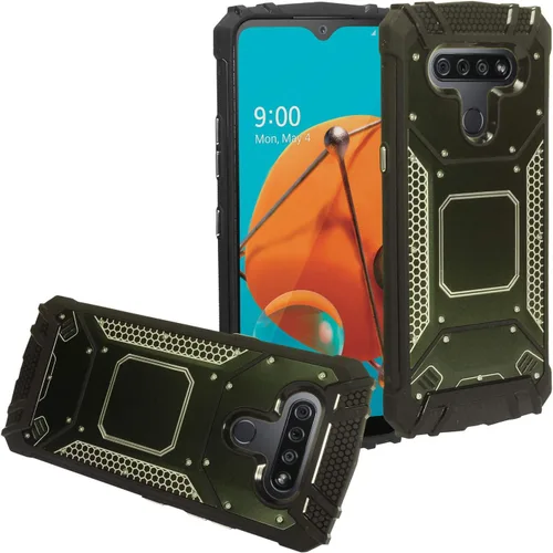Vista 14 de Para LG K51, LG Reflect (LM-K500) - Funda híbrida con soporte de anillo - RS2 Negro