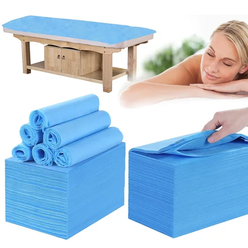 Vista 19 de Sábanas desechables para mesa de masaje, 50 piezas de 31 x 71 pulgadas, impermeables, tela suave no tejida, para mesa de masaje, cubierta de cama