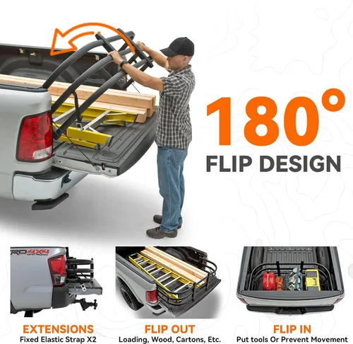 Vista 5 de Extensor de caja de camión para Tacoma Gladiator Maverick Ridgeline, extensión de longitud de cama de 21 pulgadas, se requiere perforación