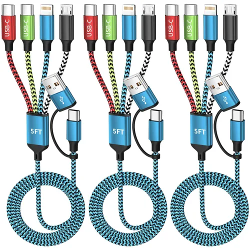 Vista 18 de Cable divisor USB C multi carga para múltiples dispositivos, cable de carga rápido 4 en 1, cable de carga de teléfono USB C trenzado con 4