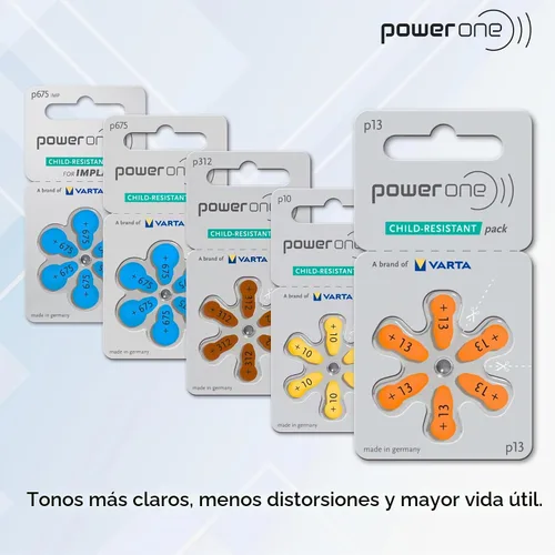 Vista 3 de Powerone - Baterías para audífonos (60 unidades, tamaño 13, zinc, aire P13)