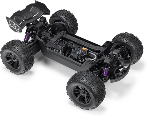 Vista 19 de ARRMA 1/16 Mini Kraton 3S DSC 4X4 RTR Brushless RC Speed Truck, Negro/Rojo