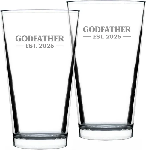 Vista 7 de Personalizado Padrino Est 20XX - Nuevo Vaso de Pinta de Propuesta de Padrino para Padrinos por Primera Vez - Vasos Personalizados en Negrita de 16 Oz