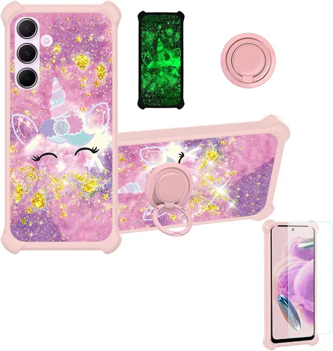 Vista 103 de jioeuinly JSF-DJS - Funda compatible con Nothing Phone 2a con protector de pantalla de vidrio templado, policarbonato duro + silicona suave, soporte