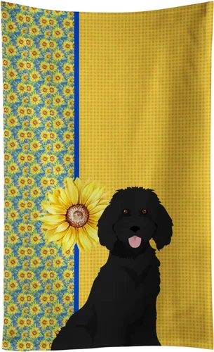 Vista 88 de Caroline's Treasures WDK5313KTWL - Toalla de cocina con diseño de girasoles de verano, color negro y tostado, Airedale Terrier, toalla de mano