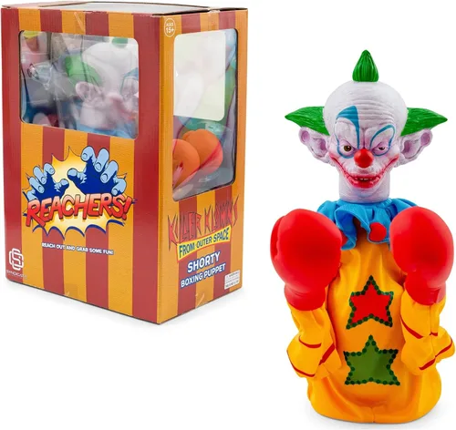 Vista 2 de Toynk Horror Reachers Killer Klowns from Outer Space Shorty - Marioneta de boxeo de 13 pulgadas, colección de películas de miedo retro de los años 80