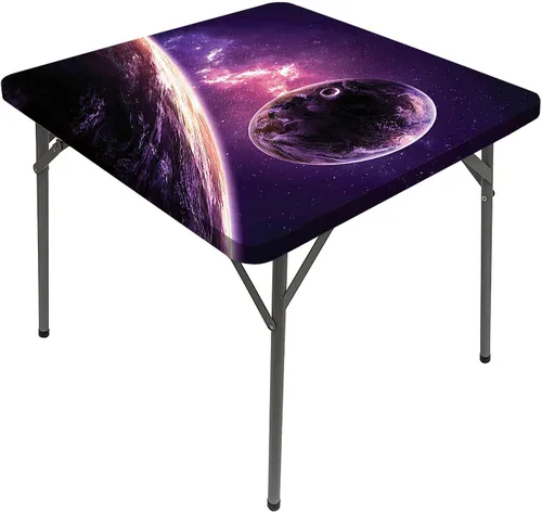 Vista 24 de Mantel cuadrado con diseño de galaxia y espiral, diseño de planeta y espiral, para mesa de 24 x 24 pulgadas, para restaurantes, picnic, patio
