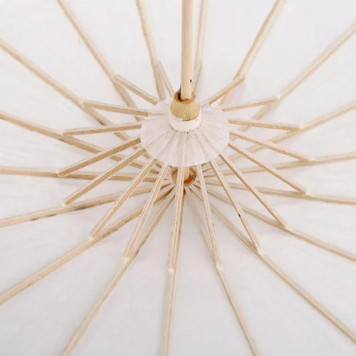 Vista 8 de Paraguas de bambú hecho a mano de 23 pulgadas de papel aceitado, paraguas de baile clásico chino japonés para bodas, fiestas, fotografía, disfraces