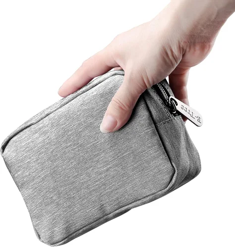Vista 14 de Bolsa de maquillaje E-Tree, estuche mediano de viaje con cremallera para bolso, estuche de cosméticos con cepillo para el cuidado de la piel