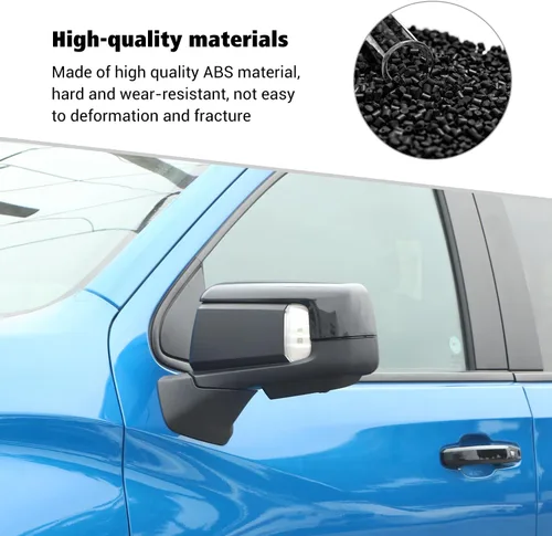 Vista 5 de Voodonala Para Chevy Silverado 2019 + cubierta de espejo lateral compatible con Chevrolet Silverado/GMC Sierra 1500 2019-2022 (negro, ABS, 2 piezas)